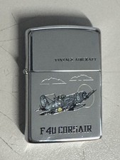 ZIPPO 1993 VINTAGE AIRCRAFT SERIES F 4U CORSAIR CHROME LIGHTER SEALED N BOX H451 picture
