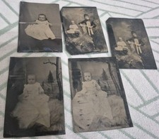 RARE ANTIQUE CABINET PHOTOGRAPH METAL ,BABY AND MOTHER PHOTOS MIXED LOT picture