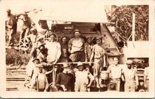African American Workers With Vintage Road Mach RPPC Real Photo Postcard 4P23-1 picture