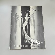 Vtg. Menu Earl Carroll Theatre Restaurant Hollywood 1944 Art Deco Female Cover picture