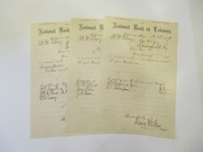 (3)  19TH CENTURY 1870'S KENTUCKY BANKING PAPERS. 1879 BANK OF LEBANON KENTUCKY picture