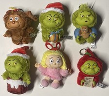 The Grinch Grouchy Greetings Vinyl Plush Keychain Set of 6 Grinch Max Cindy Lou picture