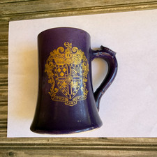 Vintage Sigma Alpha Epsilon Fraternity Mug Stein Purple Gold Crest Dragon Handle picture