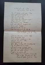 Antique 19th Century Handwritten Whallng Poem Ship