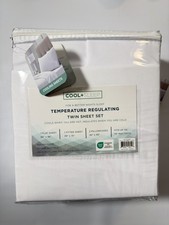 Cool + Sleep Twin Bright White 4 Piece Temperature Regulating Sheet Set NWT  picture