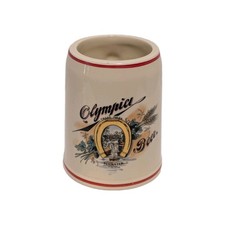 Vintage Antique Olympia Beer Handled Mug Stein 1/2 Liter 1904 Tumwater Horseshoe picture