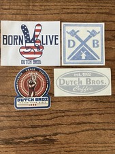 Lot Of 4 Vintage Dutch Bros Born To Live American Flag, DB hang Loose Stickers picture