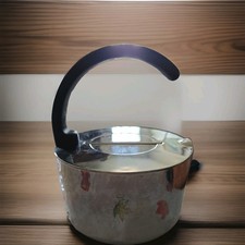 1980's Vintage DANSK V. LORENZO PORCELLI Stainless Inset Flip Lid Tea Kettle picture