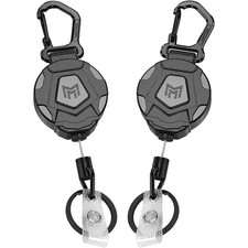 2 Pack Retractable Keychain Badge Reel Heavy Duty Carabiner 31.5