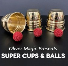 Brass Cups and Balls Magic Trick Set Classic Professional Magician Prop E910 picture