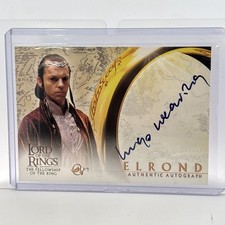 2001 Topps The Lord Of The Rings Fellowship HUGO WEAVING as Elrond Autograph picture
