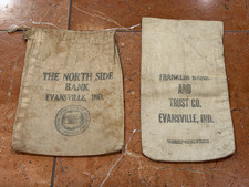 THE NORTH SIDE BANK FRANKLIN BANK & TRUST CO EVANSVILLE IN LOT 2 COIN BAGS FDIC picture