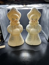 Pair Vintage Soviet Russia Snow Maiden SNEGUROCHKA Santa USSR CCCP Christmas picture