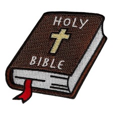 HOLY BIBLE PATCH CHRISTIAN RELIGIOUS embroidered iron-on BIBLE VERSE JESUS picture