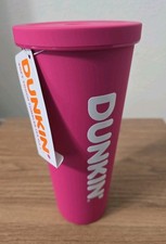 Dunkin Donuts 2026 New Release Pink Soft Touch Stainless Steel W Straw 24 Oz picture