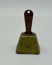 Vintage “Happy New Year” Brass Bell picture