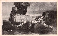 Lancelot and Elaine Idylls of the King lily maid of Astolat Poem Postcard K29 picture