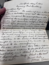 1877 New York Evening Post Building Signed Congress Embossed Legal Letter picture