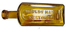 Antique Mrs Allen’s World Hair Restorer New York NY NYC SCREAMING YELLOW Bottle picture