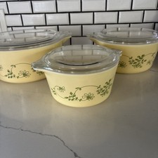 Pristine NOS Vintage Pyrex SHENANDOAH Casserole Set 3pc 473,474,475 W/Lids picture