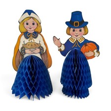 Beistle Pilgrim Boy Girl Honeycomb Tabletop Decorations 10