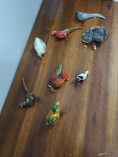 Vintage Putz German Composition Barnyard Folk Art Nativity Bird Figures Lot 8... picture