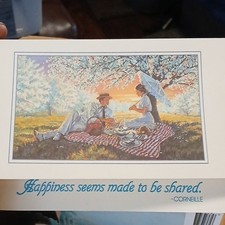 Celestial Seasonings Vintage Greeting Card 1986 'Happiness Seems Made to Be Sha… picture