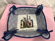Neuschwantein Castle Bavaria Germany Blue & White Diamond Foldable Bread Basket picture