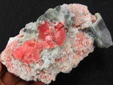 239g gem pink Rhodochrosite&Quartz crystals mineral Liubao,Wuzhou,Guangxi,China picture