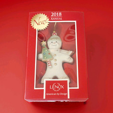 Lenox 2018 Annual Gingerbread Christmas Hanging Ornament Porcelain 4