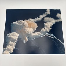 PHOTO AFTERMATH OF SPACE SHUTTLE CHALLENGER EXPLOSION 1986 16X20 by Dick Gabrish picture