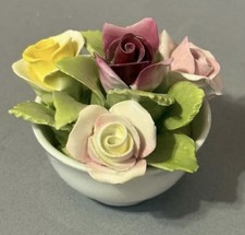 vintage Coalport Bone China bouquet of flowers white pot 1750 England picture