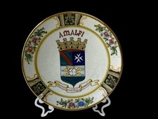 Amalfi, Antique 1950s Alfonso Fusco Hand Painted Round Ceramic Plate picture