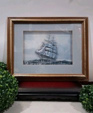 Vtg 3D Art CLIPPER SHIP