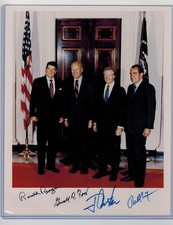 Reagan Nixon Carter Ford Signed Four Presidents Photo JSA LOA Rare United States picture