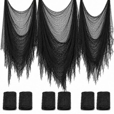 6 Pack Black Halloween Creepy Cloth, 30x72 Inch Spooky Decor for Haunted House picture