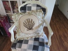 Gorgeous Petit point Victorian Aubusson Shell Nautical Needlepoint Pillow #1 picture