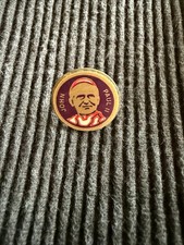 Vintage Pope John Paul II Portrait Lapel Pin Gold Tone Enamel Catholic picture