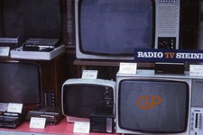 XX117- zz- Old 35mm Slide Photo- Store Display Window- Television -  1971 picture