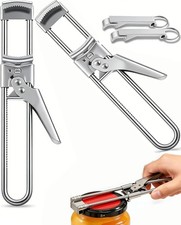 2PCS Adjustable Stainless Steel Jar Opener + Keychain Bottle Silver picture