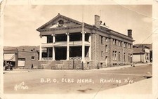F36/ Rawlins Wyoming Postcard RPPC 1926 B.P.O Elks Home Building picture