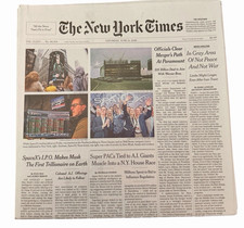 The New York Times Newspaper June 13 2026 SpaceX's IPO Makes Musk Trillionaire picture