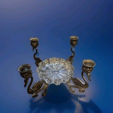 Vtg Silver Swan Candleabra By Godinger 4 Arms Centerpiece Elegant Romantic Royal picture