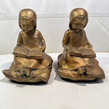 Antique Vintage K & O Kronheim & Oldenbusch Red Riding Hood Bookends circa 1930 picture