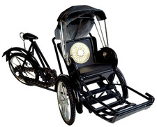 Miniature Vietnamese 3 Wheel Bicycle. Black/ Metal/ Detailed. picture