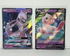 2x Lot Pokemon TCG Mewtwo GX Mew V 180HP NM picture