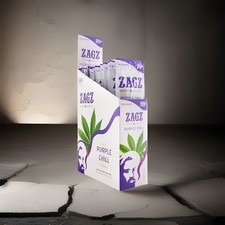 ZAGZ Rolling Paper Organic Wrap Purple Chill Full Box 25 PACK Karma 50 Wraps picture