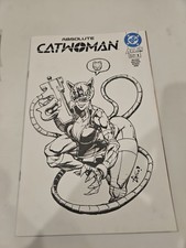 Absolute Catwoman #1 Blank Sketch Eskivo Catwoman Original Art Sketch W... picture