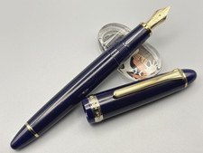 Sailor Founded 1911 Fountain Pen Navy Blue 14K Gold Hard Broa H-B Nib Used Japan picture