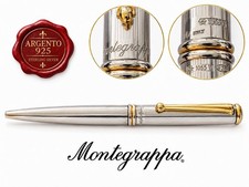 MONTEGRAPPA Ballpoint Pen Silver Solid 925 Italian Vintage Class 1990 picture